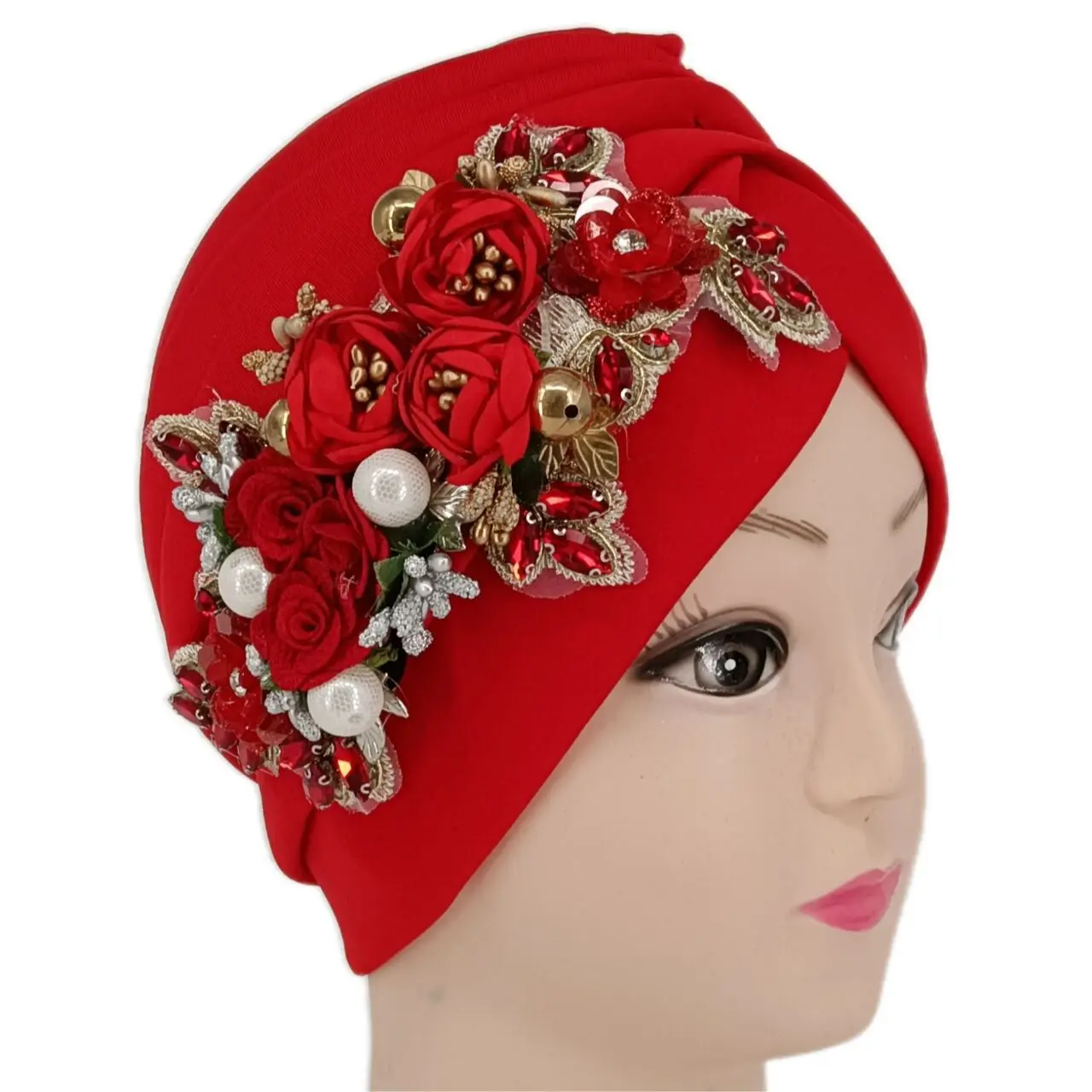 

2022 African Headtie Summer Fashion African Women Polyester Headtie African Caps