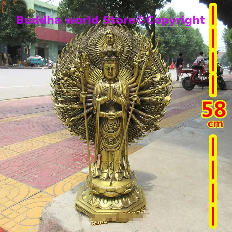 

huge large Southeast Asia temple copper Thousand-hand Bodhisattva Guanyin buddha statue safety healthy Effective protection