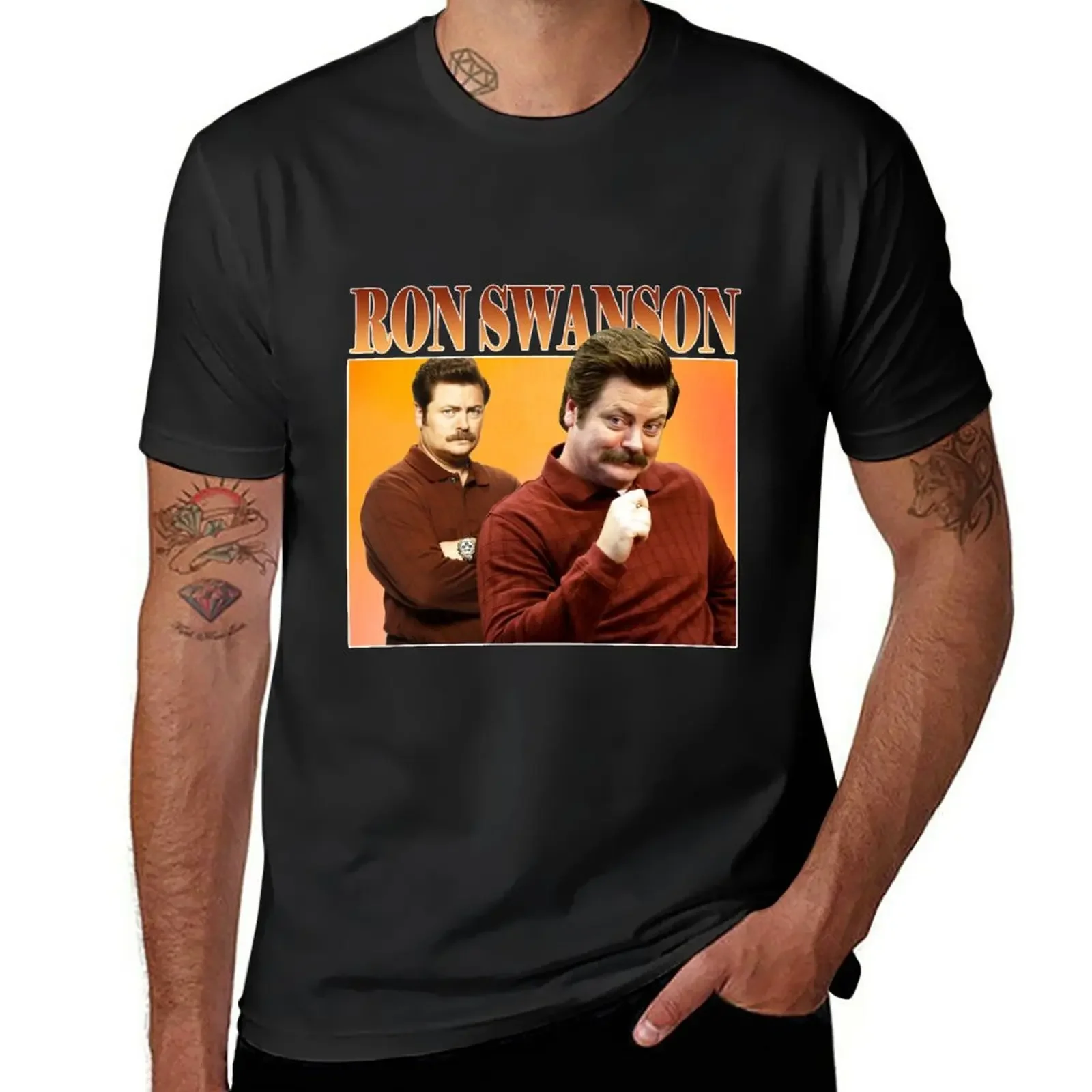 Ron Swanson T-Shirt Blanks New Edition Customizeds T-Shirt Oversize Da Uomo
