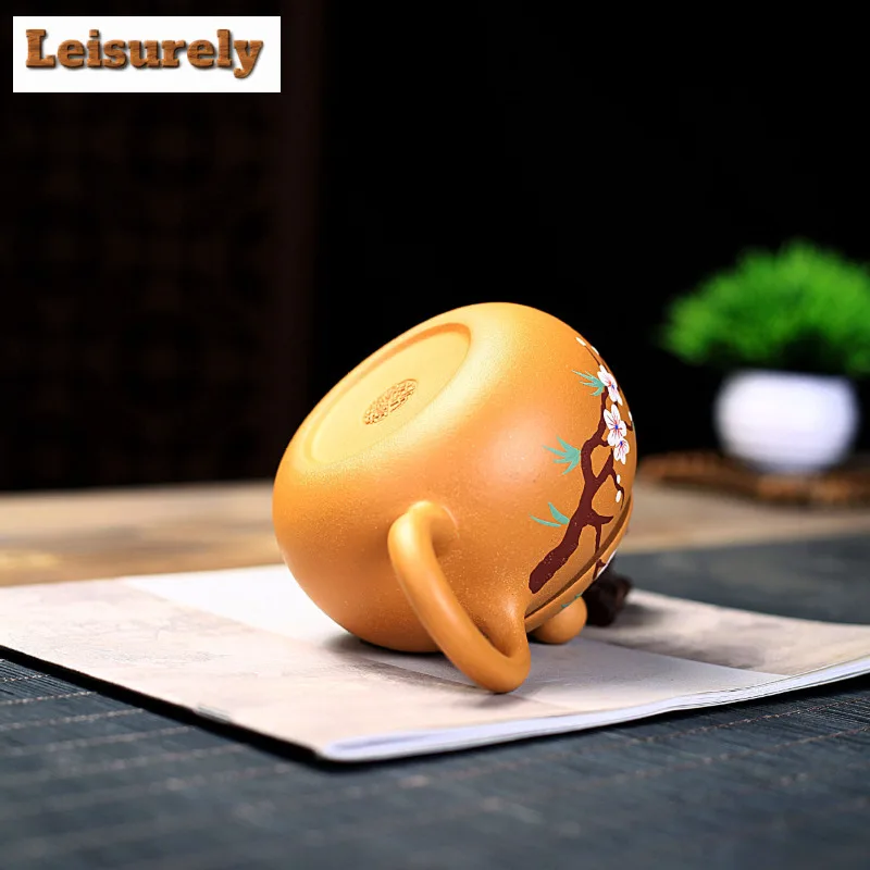 240ml Creative Yixing Purple Clay Teapots Handmade Xishi Pot Raw Ore Section Mud Kettle Chinese Zisha Tea Set Tea Services Craft