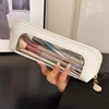PU Pencil Case Portable Waterproof Transparent Cosmetic Bag Zipper Makeup Brush Storage Bag Sundries Organizers Stationery Gifts 1