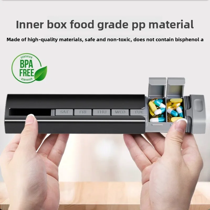 Premium Aluminum Alloy 7-Day Pill Organizer - Durable, Portable Medication & Vitamin Storage Case