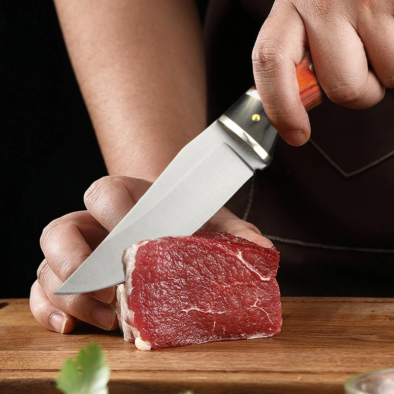 Boning Meat Cleaver Stainless Steel Knife Kitchen Mongolian Hand Meat Fruit Knife Roasted Whole Lamb Steak with Cover