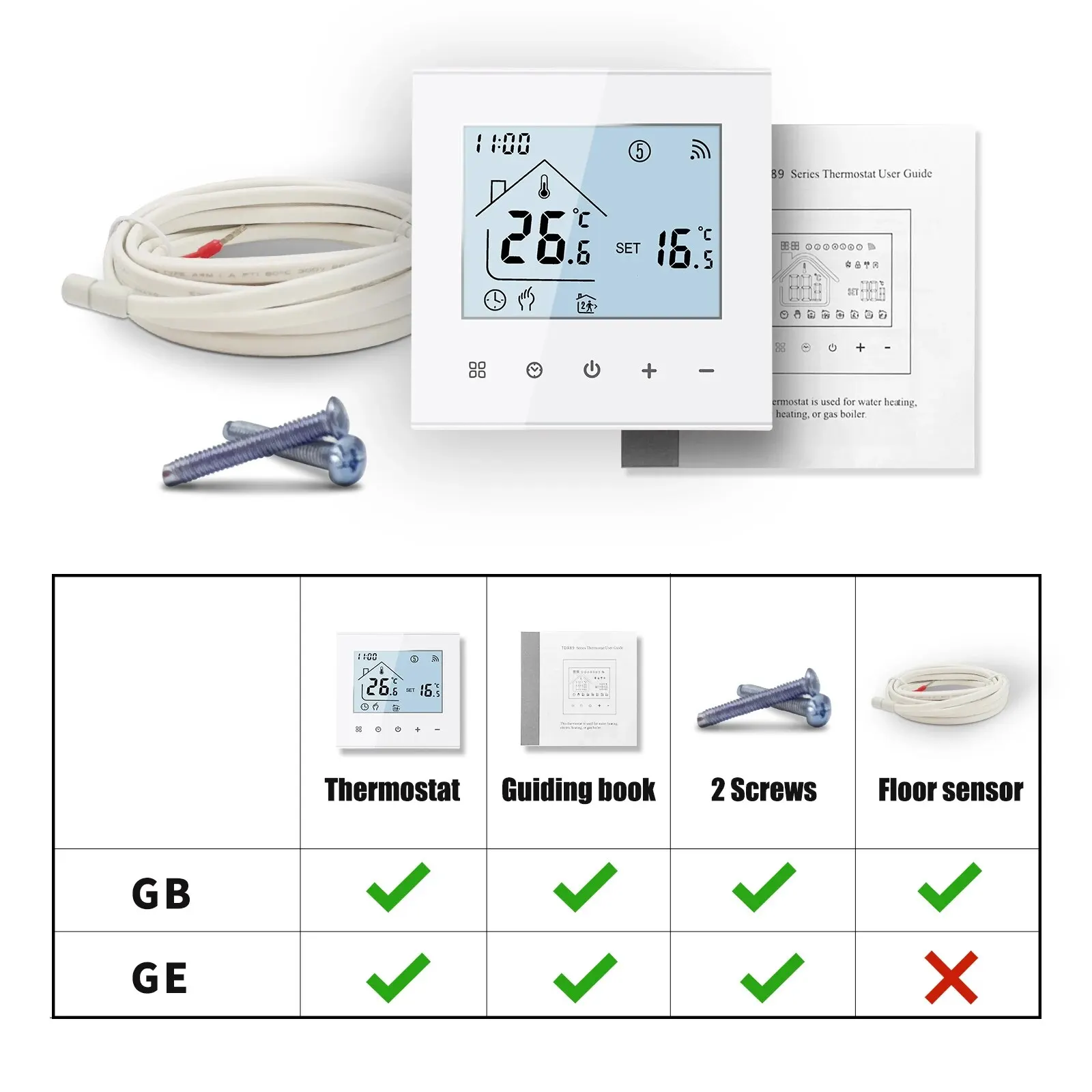 MINCO HEAT 따뜻한 바닥 온도조절기, 투야 와이파이, 3A, 16A, 전기, 가스 보일러, 물 난방 온도 조절기, 1 개