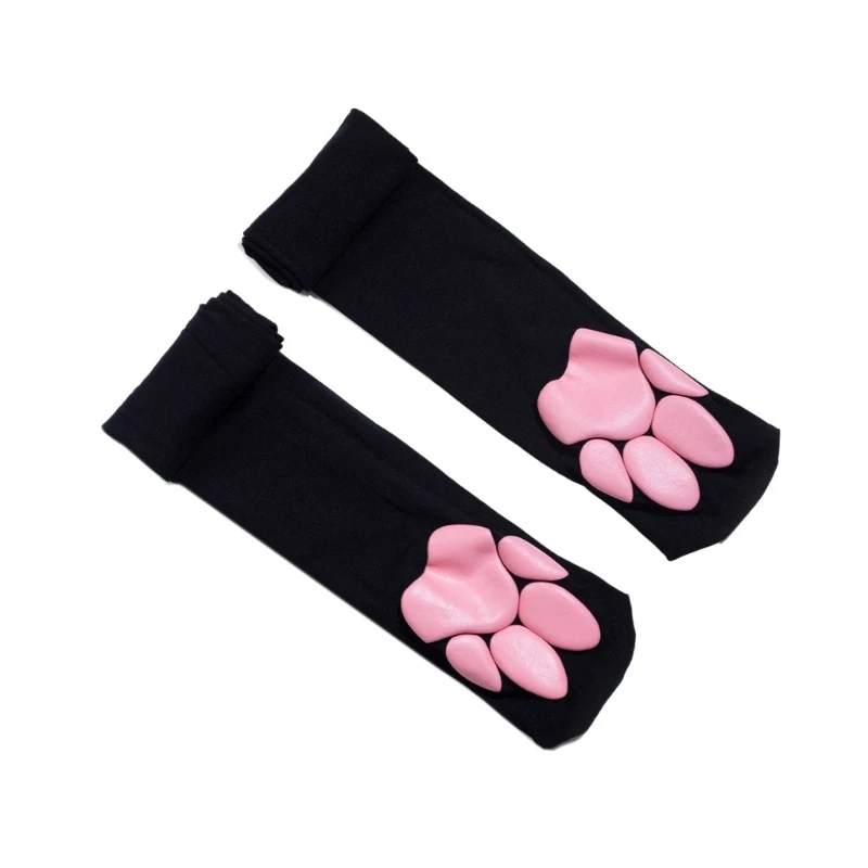 3D Cat Paw Pad Socks Cute Thigh High Stockings Over Knee Stocking Kitten  Claw Stockings for Girls Women Cat Cosplay Costume - AliExpress