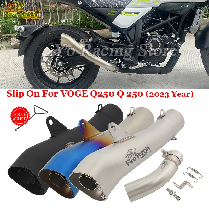 

Motorcycle Exhaust System Modify 51MM DB Killer Muffler Bike Escape Moto Tube Middle Link Pipe Slip-On For VOGE Q250 Q 250 2023