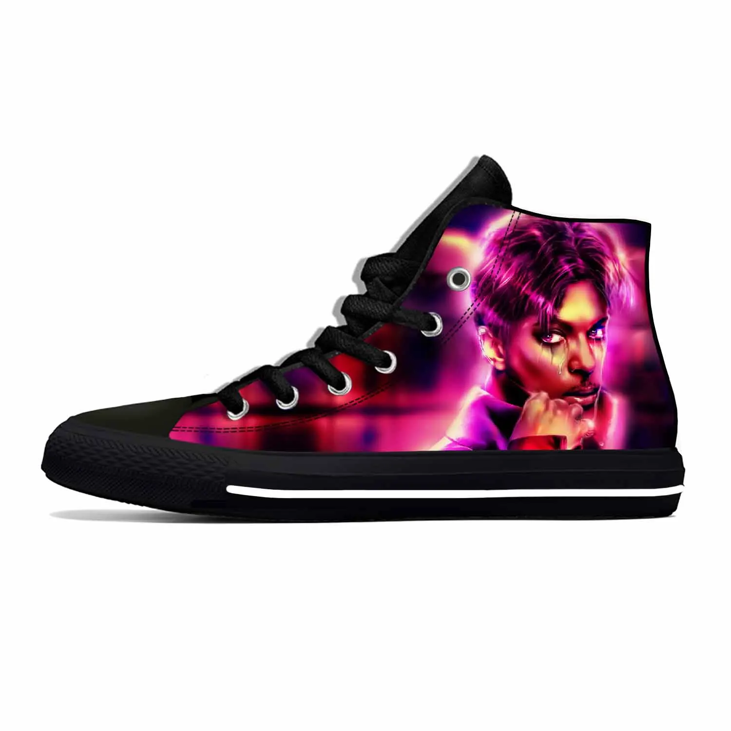 Hot Music Singer Prince Rogers Nelson Purple Rain Casual Cloth Shoes High Top Lightweight Breathable 3D Print Men Women Sneakers