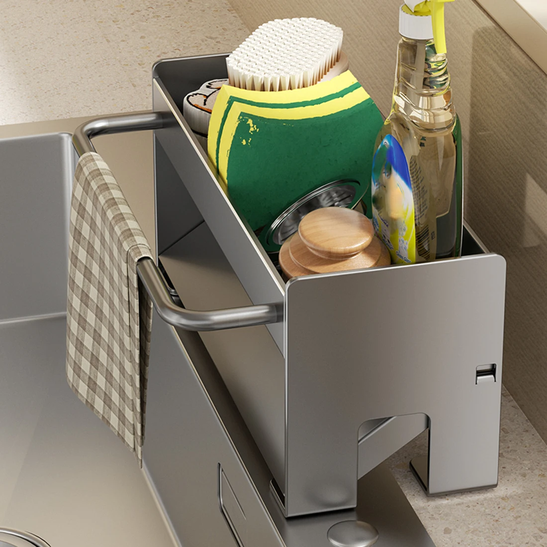 Kitchen Sink Stand Sponge Holder Dish Drainer Organizers Storage Accessories Shelf Storage Organizer Dish Drying Rack Gadgets - 3