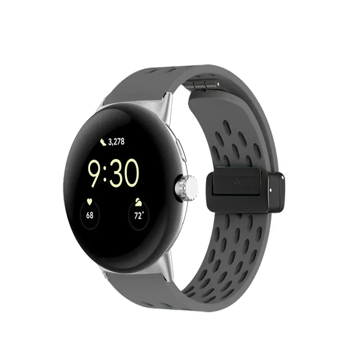 Silicone Magnetic Bracelet for Pixel Watch 41mm - Sporty Smartwatch Band Accessory