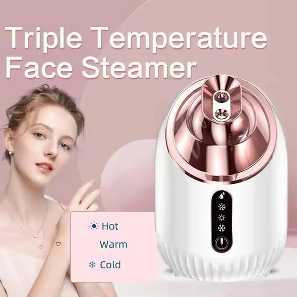 Facial Steamer Cold and Warm Mist Humidifier for Face Sauna Deep Cleaning Vaporizer Sprayer Salon Home Spa Skin Care Whitening