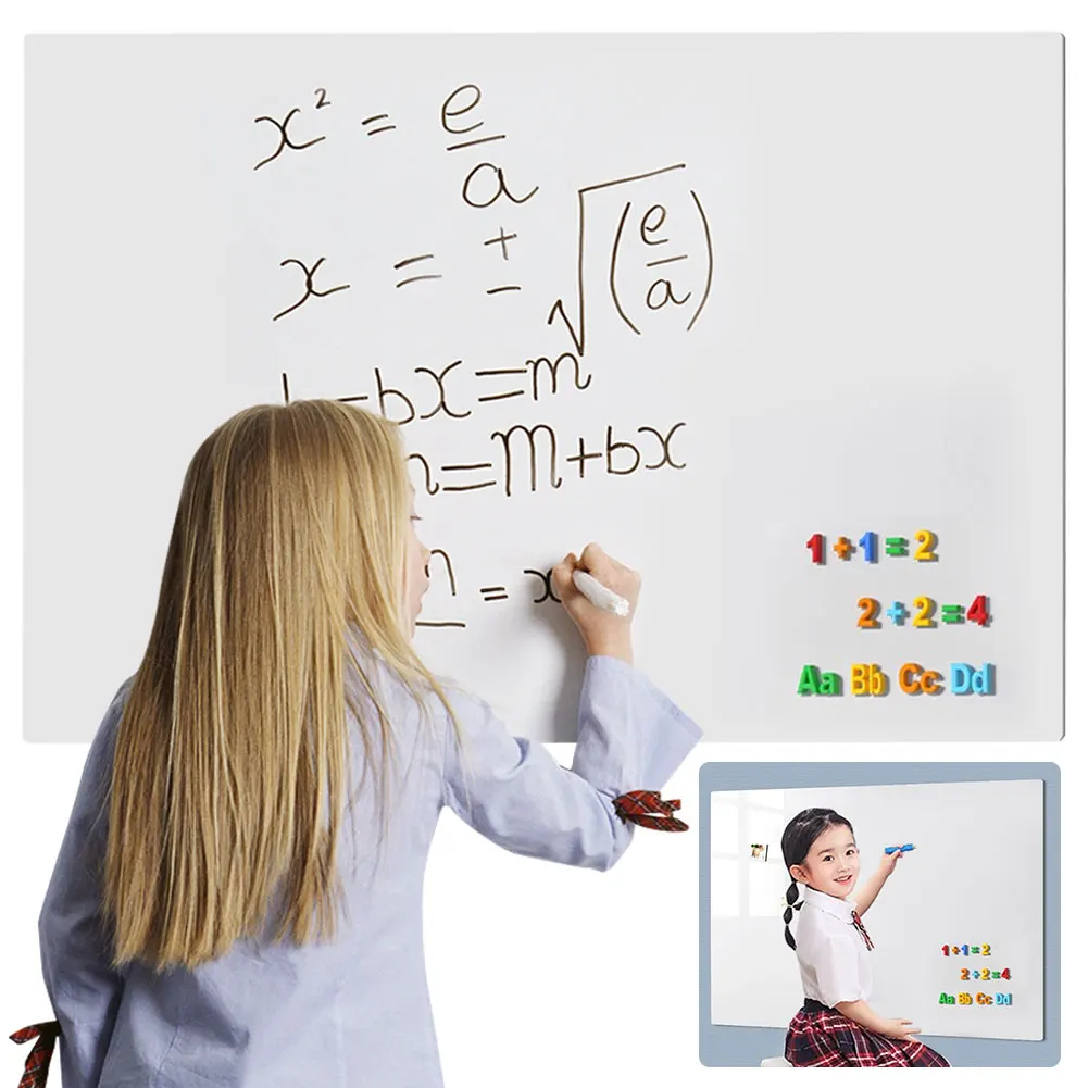 Magnetic Dry Erase Whiteboard Include Marker Magnet Eraser Removable Erasable Surface White Board Sticker for Teaching Training