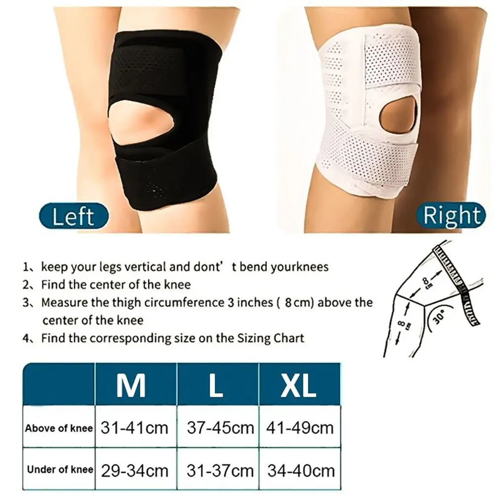 Knee Pad Knee Support Knee Brace Knee Wraps 1PCS Compression Knee Pad with Side Stabilizers Adjustable Knee Support Professional Breathable Brace