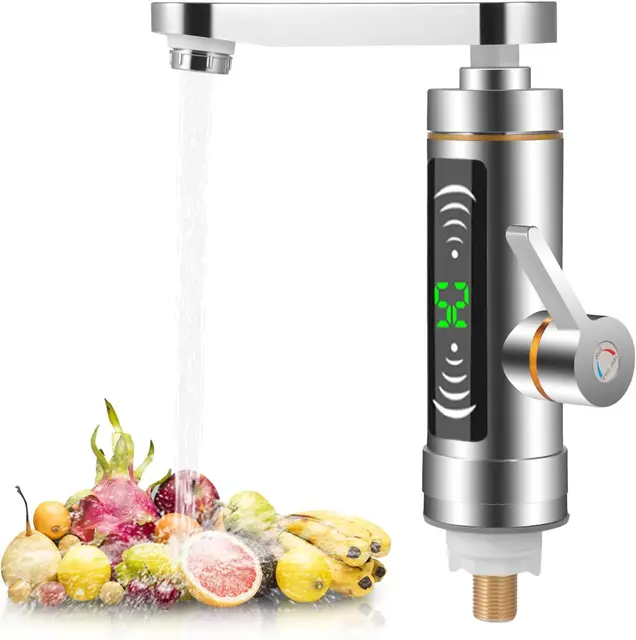 Robinet de chauffage électrique instantané, robinet de chauffe-eau sans réservoir, robinet de chaleur rapide en acier inoxydable pour la cuisine 1