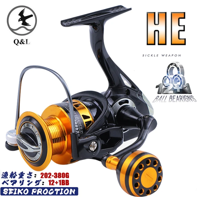 Q&L 2022 HE Sea All Metal Cup Spinning Fishing Reel Sea Left and right  Fishing Reel 30kg Max Drag 5.2:1 Daiwa 470G 12+1BB CNC - AliExpress