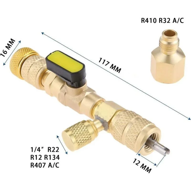 HVAC Valve Core Remover Installer Dual Size SAE 1/4 And 5/16 Port Air Conditioning Line Repair Tools For R22 R410A Car Tools