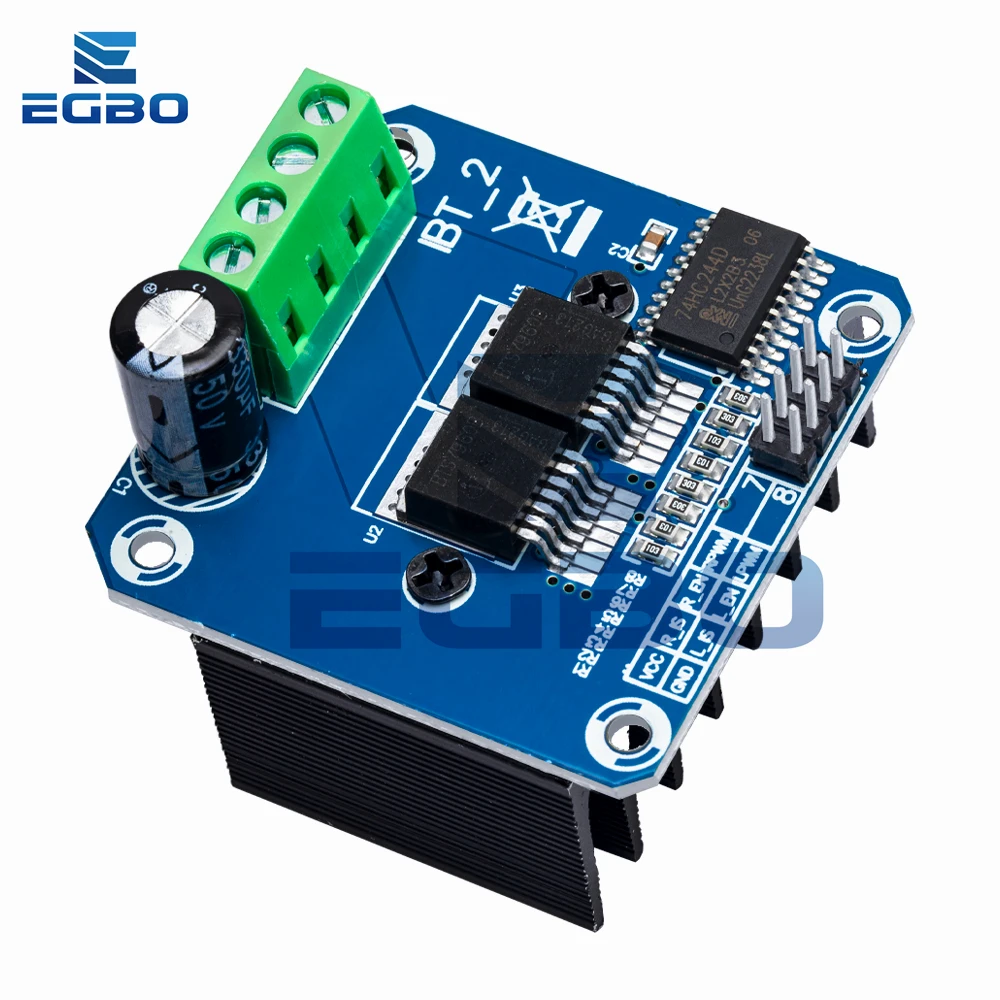 EGBO H-Bridge High-Power Motor Driver Module, DIY Smart Car Current Diagnostic for Arduino, Double BTS7960, 43A, 1Pc