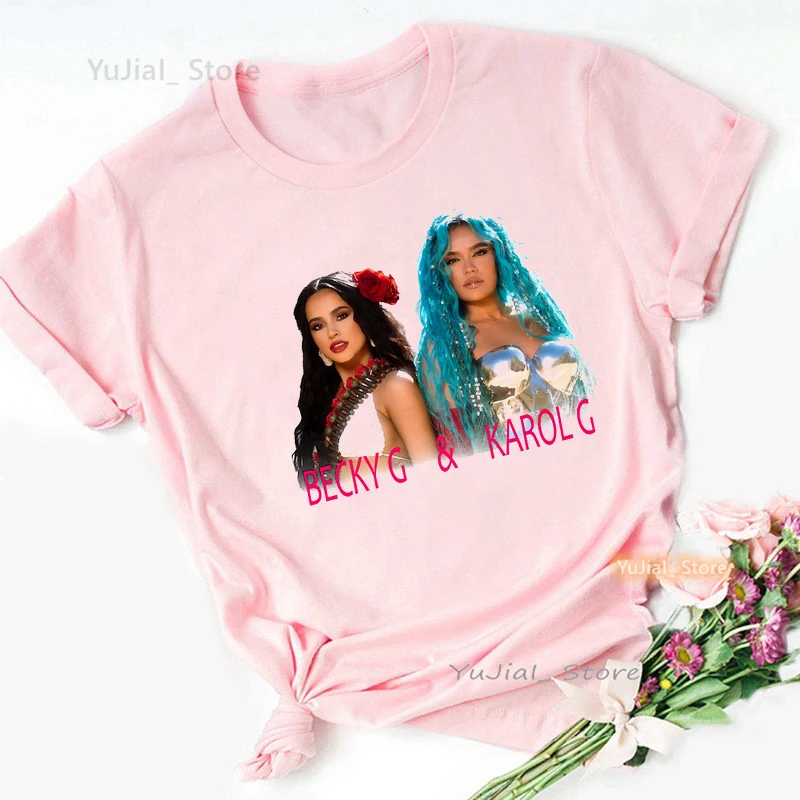 Beckyg Karol G Bichota Grafik Druck T Shirt Mädchen Schöne Rosa Casual T-shirt Frauen Harajuku Hemd Sommer Mode Tops T – Detail 27