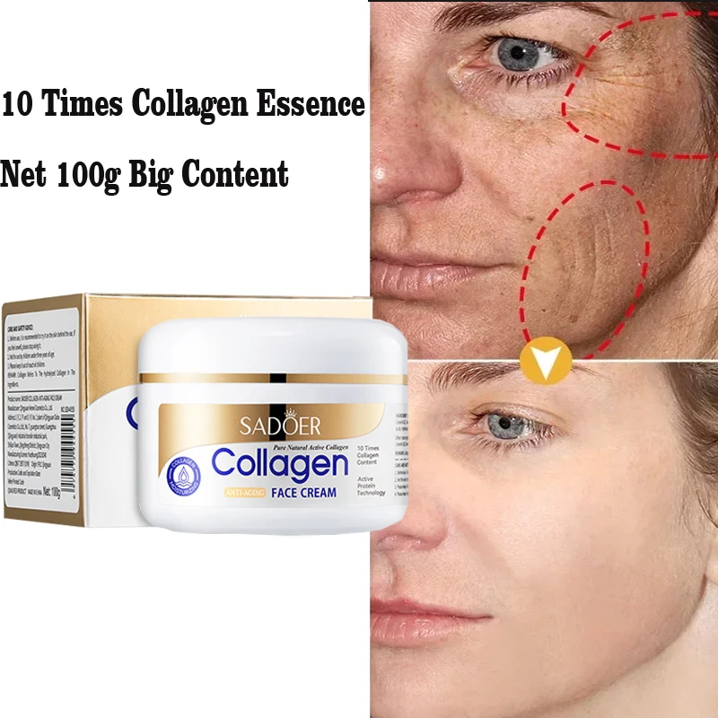 

Collagen Cream Anti Aging Face Cream Improve Fine Lines Expression Wrinkles Removal Nourishing Skin Care 100g