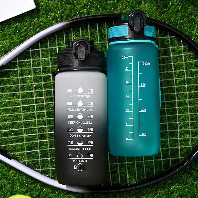 700ML Sports Bottles Motivational Sport Water Bottle Leakproof Bottles Drinking Outdoor Travel Gym Fitness Jugs For Kitchen Cups