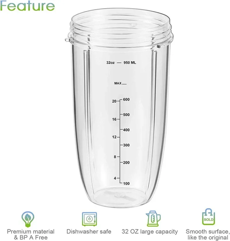 Description Picture 3 of itemReplacement Parts Cups,Compatible with NutriBullet Blender 600W and 900W (1 32oz cup)