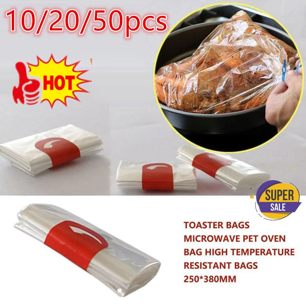 Oven Liners 10/20/50pcs Turkey Bag Oven Roasting Bags Baking Sleeve Slow Cooker Turkey Baking Bag Crock Pot Liners For Cooking Oven