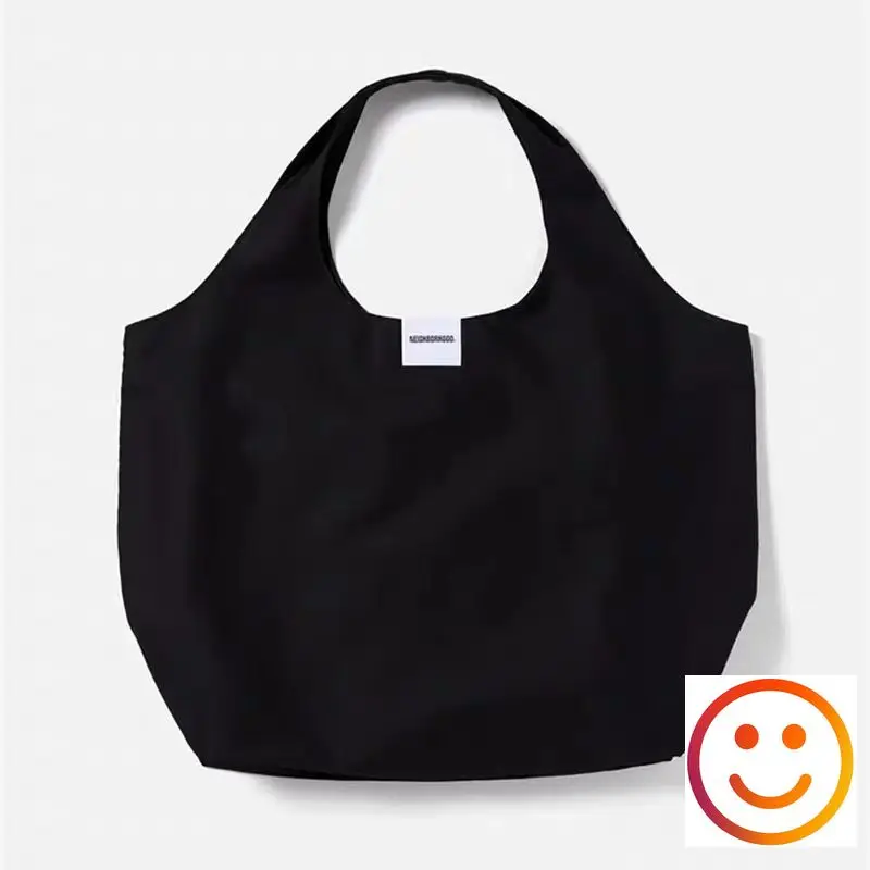 Blue Black NEIGHBORHOOD NBHD Backpacks Tote Bag Men Women Hip Hop Casual Shoulder Bags Twill Fabric Letters Print Handbag