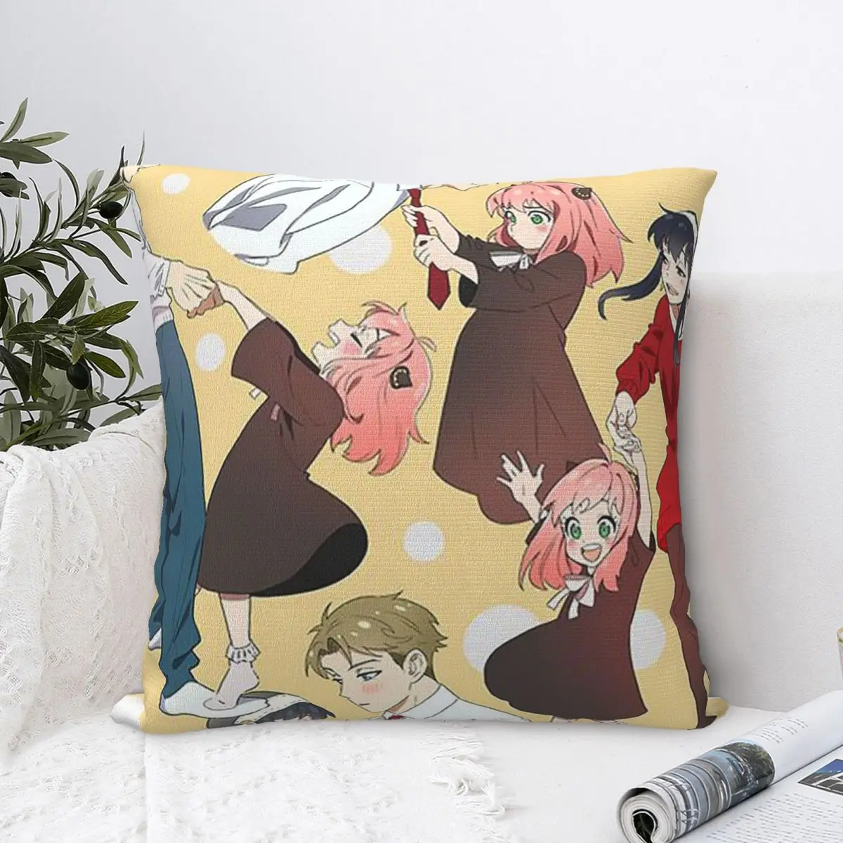 

Spy X Family - Anya - Yor - Loid Forger Square Pillowcase Pillow Cover Cushion Zip Decorative Comfort Throw Pillow For Home Sofa