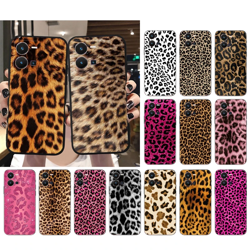 Funda de teléfono con estampado de leopardo y guepardo para VIVO, Y53S, Y33S, Y01, Y22S, Y31, Y21, Y70, Y21S, Y72, V21, V2023, V21E, V20 SE, iQOO Z8x, X100 Pro