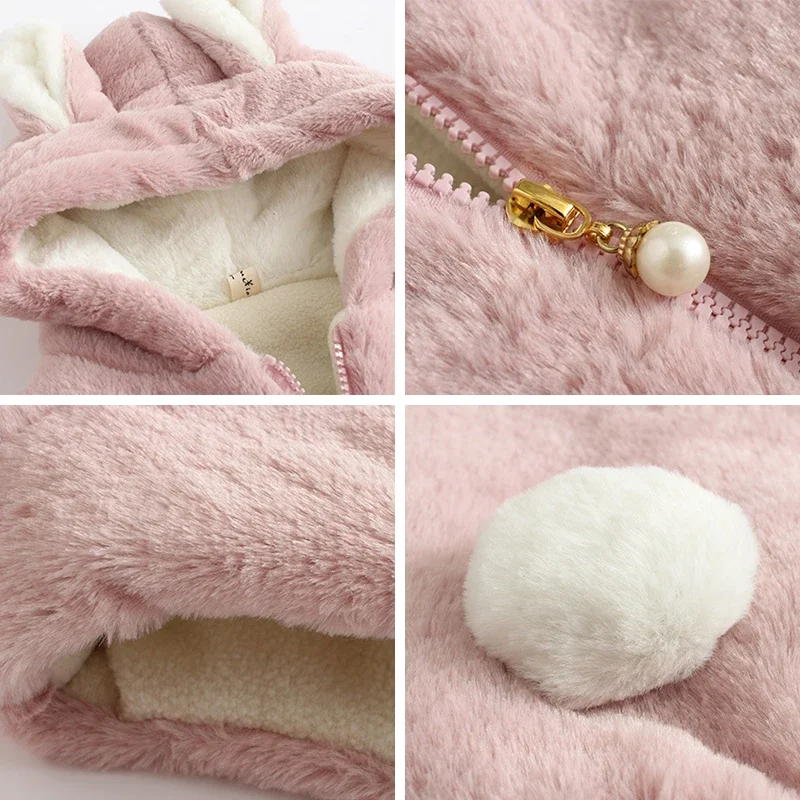 0-4 Yrs Baby Girls Vest Coat Cute Rabbit Fashion Baby Jacket For Girls Hooded Waistcoat Autumn Newborn Outwear Children Clothing