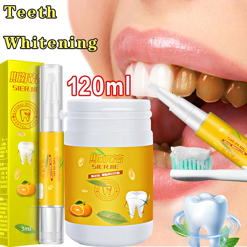Whitening Tooth Powder + Whitening Tooth Pen Package Removing Tobacco Stains Tea Stains Fresh Breath Oral Hygiene Dental Care