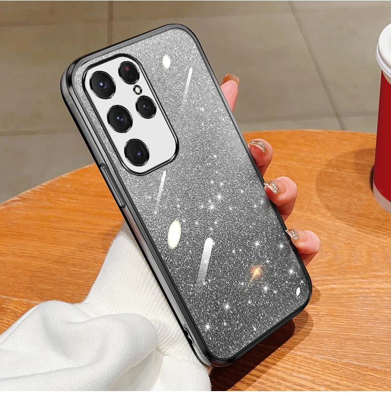 Gradient Glitter Electroplated Case For Samsung Galaxy S24 S23 S22 S21 S20 FE Plus Note 20 Ultra Soft TPU Silicone Back_voghion.com