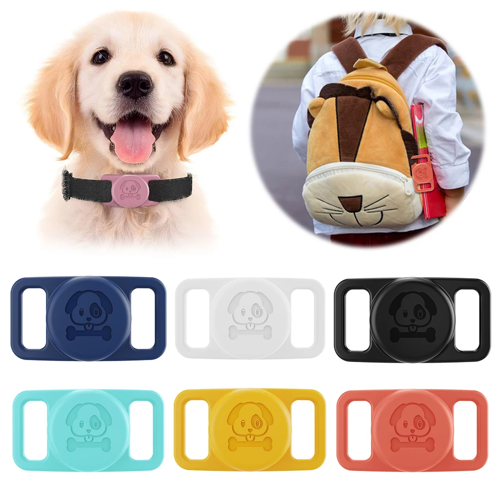 For Apple Airtag Case Anti-lost Tracker Case Waterproof For AirTag Dog Collar Holder Pet Collar Silicone Scratch-Resistant