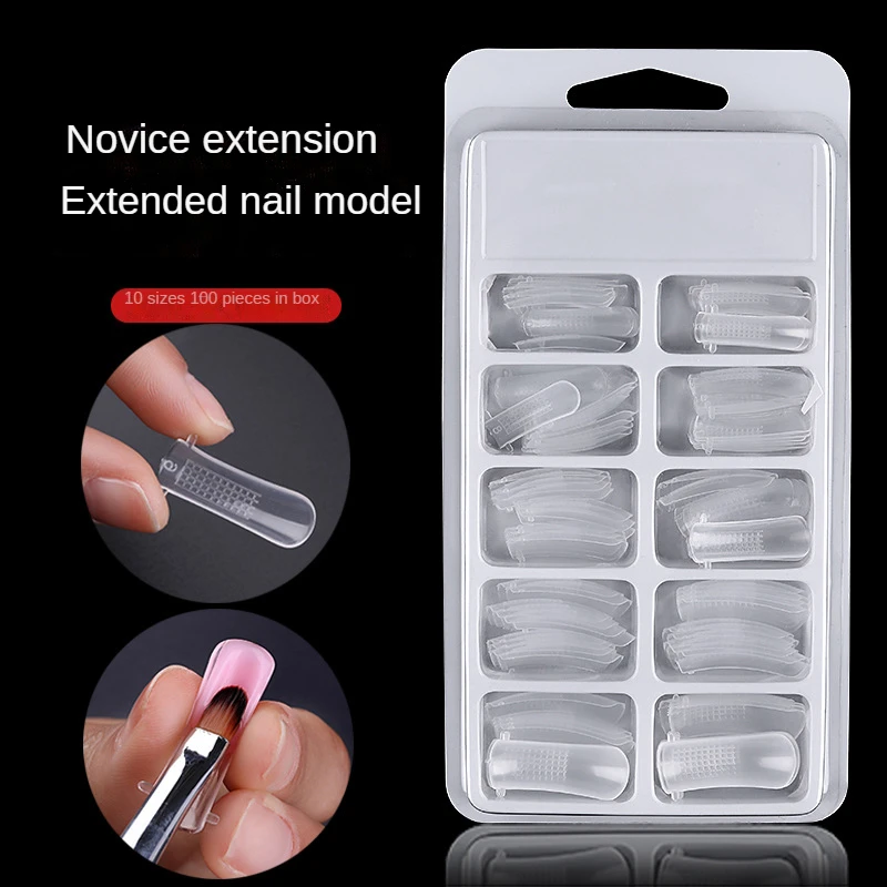 100 Pcs Fake Nails Clear False Nails Fake Tips Artificial Full Cover Acrylic False Fake Nails for Finger Extension Nail Forms
