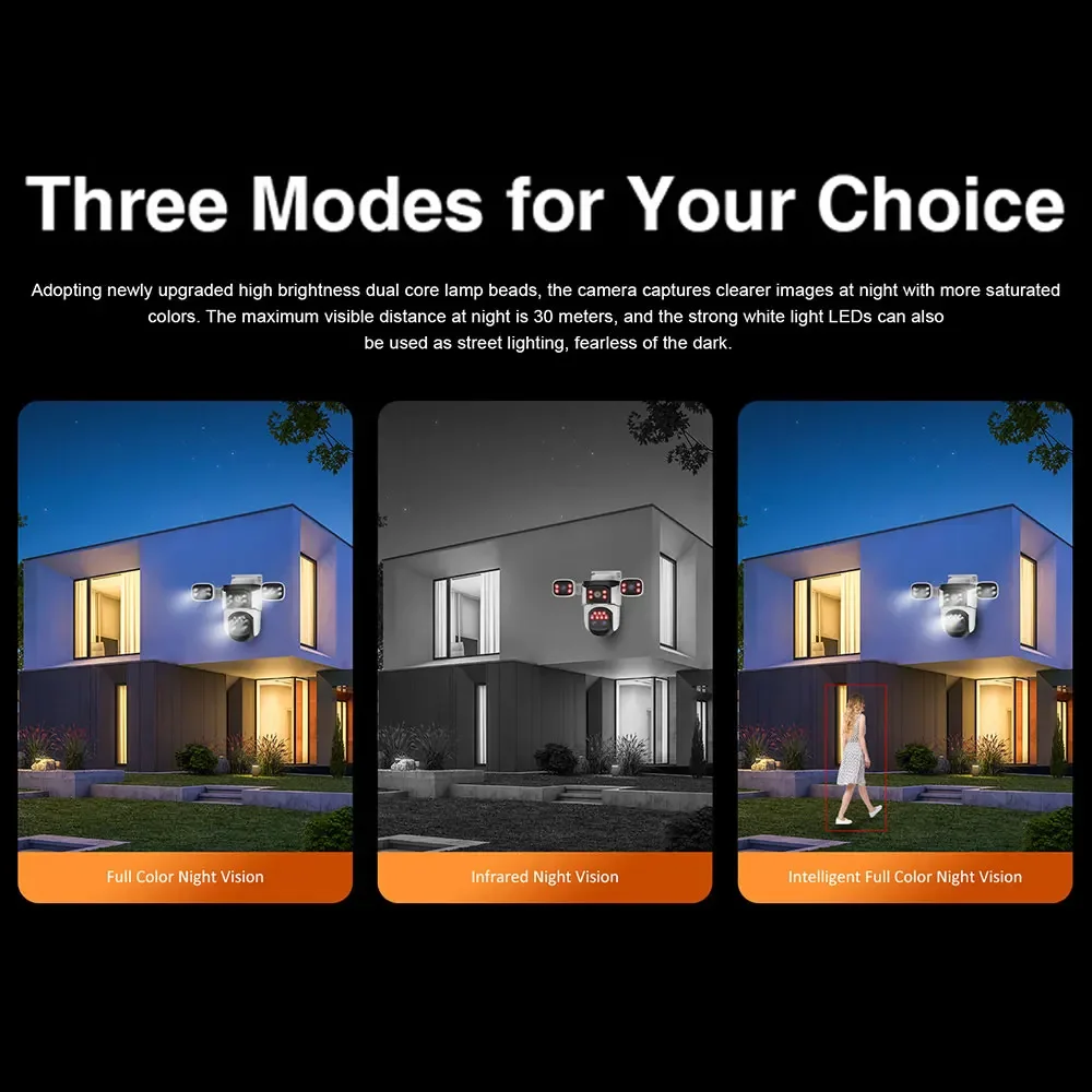 Vstarcam 4K 8MP Telecamera IP Quattro Obiettivi di Sicurezza Esterna WIFI Smart Tracking Cam Video Sorveglianza Zoom 10X IP66 Telecamera Impermeabile - immagine 5