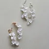 SLBRIDAL Handmade Ins Style Sparkling Crystal Rhinestones Porcelain Flower Pearls Bridal Wedding Earring Women Girls Earrings 3