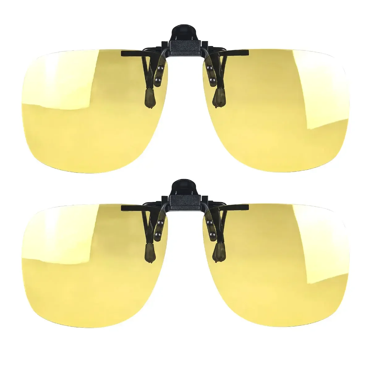 Enhanced Sleep-Optimized Polarized Clip-On Sunglasses - Large Square Shape with Orange and Yellow Lenses