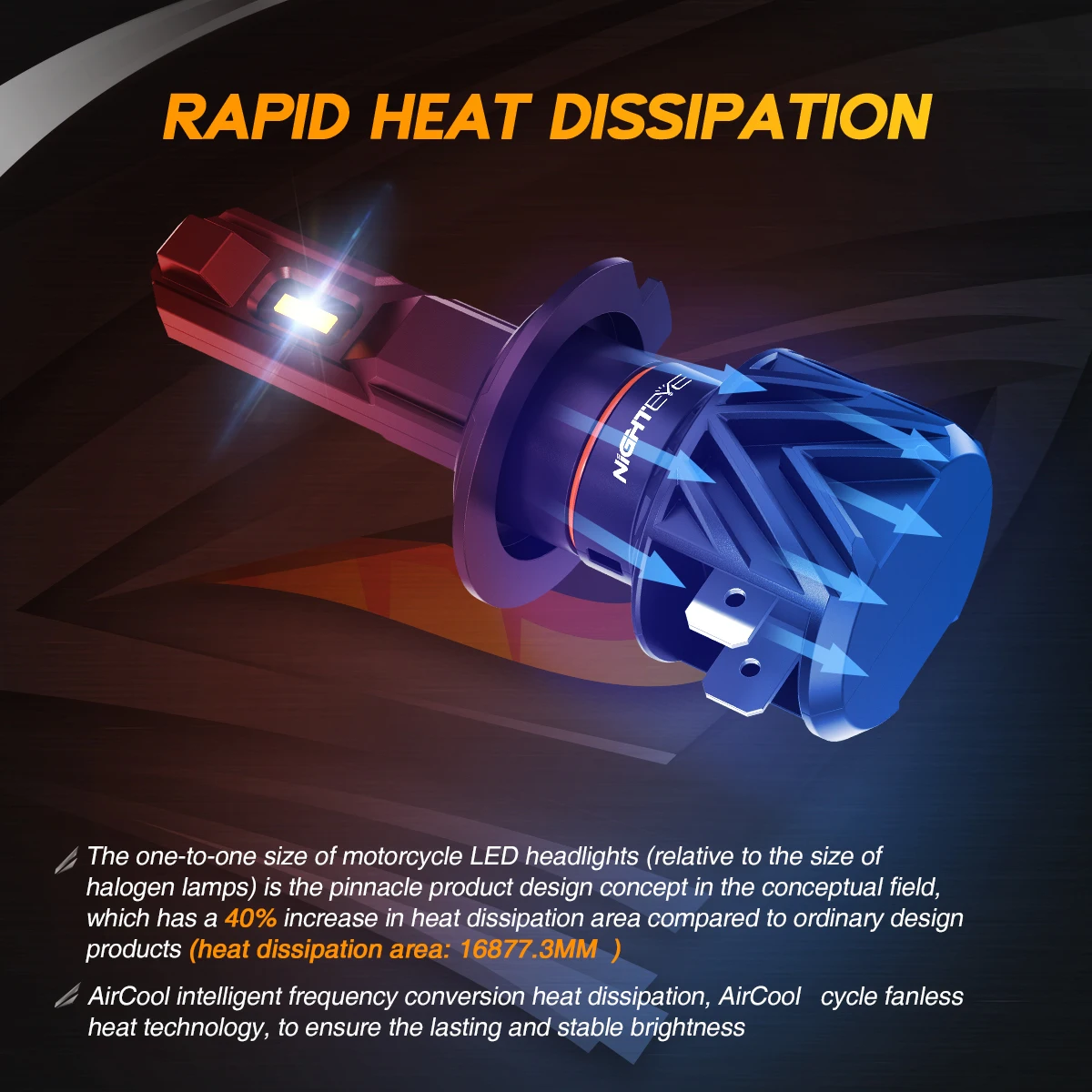 NIGHTEYE N35 H7 LED H4 H11 H8 H9 H1 9005 HB3 9006 HB4 Car Headlight Bulbs 50W 10000LM 6000K White 1:1 Mini Size Bright Car Lamps