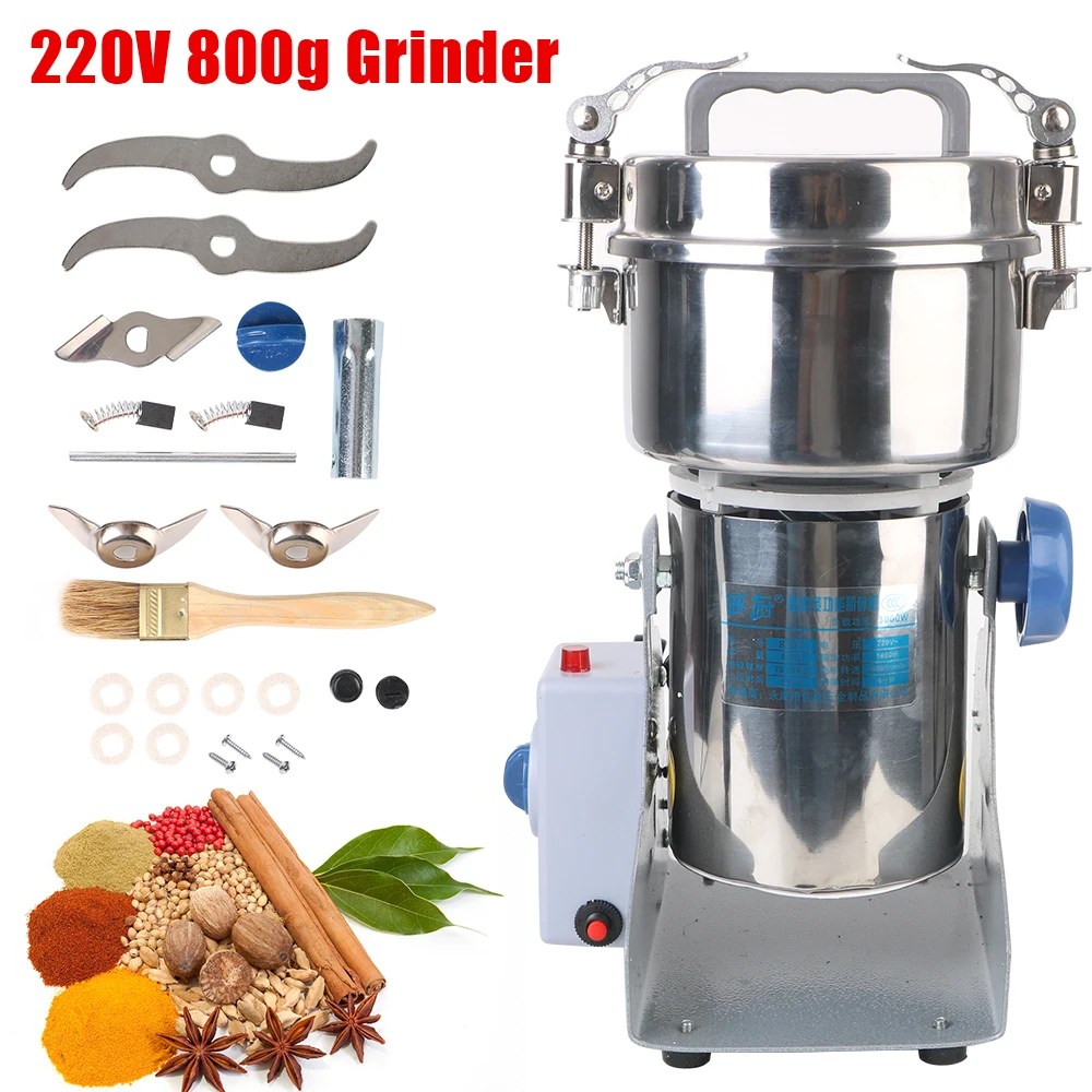 

Grinding Machine Dry Food Grinder Gristmill 800g Flour Powder Crusher 220V For Grains Spices Bean Wheat Cereals Coffee Electric