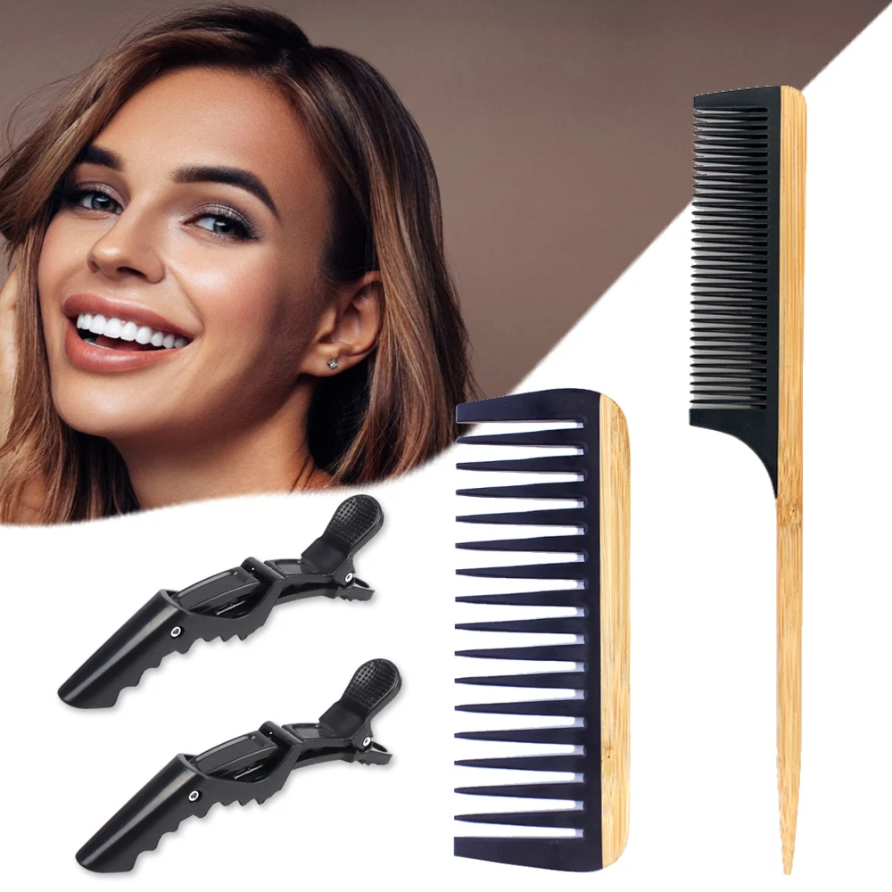 High Quality Wooden Hair Combs Set For Women Wet Or Dry Hair Styling