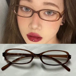 Vintage Y2K Harajuku Anti-blue Light Eyeglasses (Brown-square)