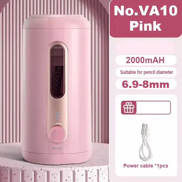 Temperamatite elettrico automatico a due fori, per casa, ufficio, scuola rosa