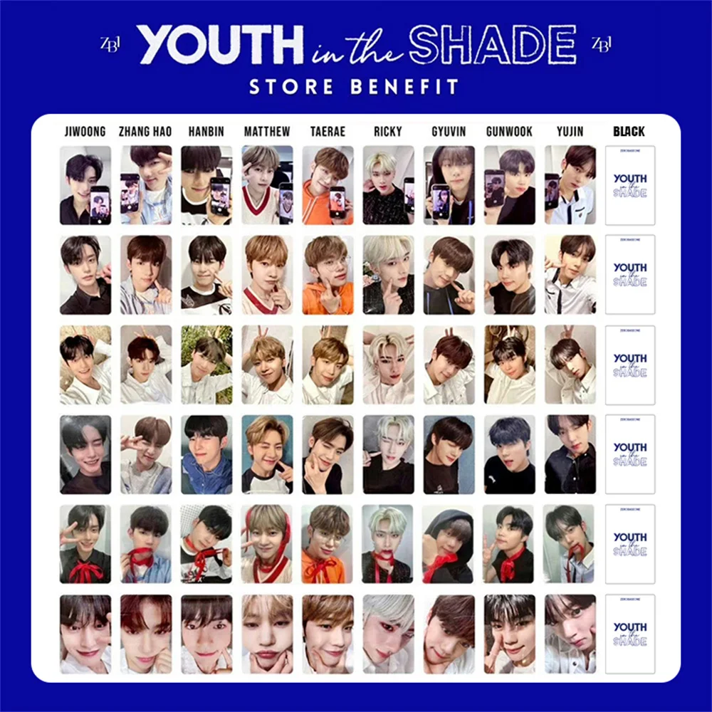 Kpop Zb1 Album Youth In The Shade Photobcards Carte Lomo A Doppia Faccia Rick Zerobaseone Zhanghao Hanbin Fans Collezioni