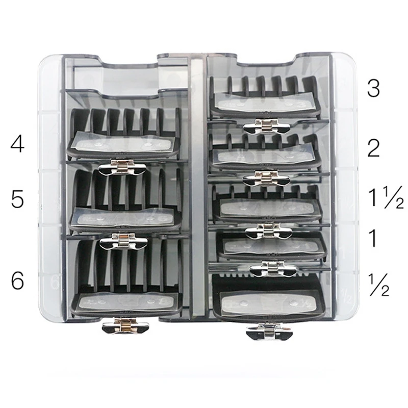Grid Base Storage Box for 8Pcs Hair Clipper Trimmer Limit Comb Guide Comb Barber Tool for Wahl Guide Combs 5
