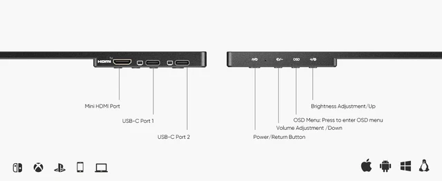 ARZOPA Monitor Portatil, G1 Game 15.6 Pulgadas 144HZ 1920×1080 FHD, IPS  Pantalla Portable with HDMI/Type-C/USB-C, Cuidado de Ojos Juego de Azar  Monitor Doble para computadora portátil : : Informática