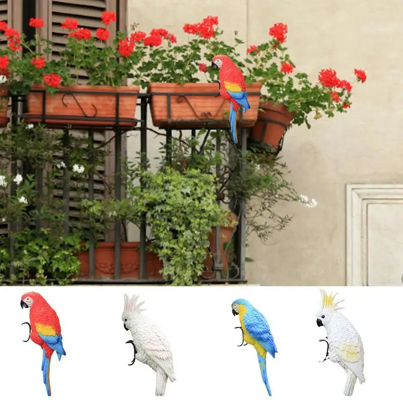 

Parrot Statue Simulation Parrot Statue Wall Mounted Garden Decoration Animal Sculpture Decorative Tropical Bird Sculpture