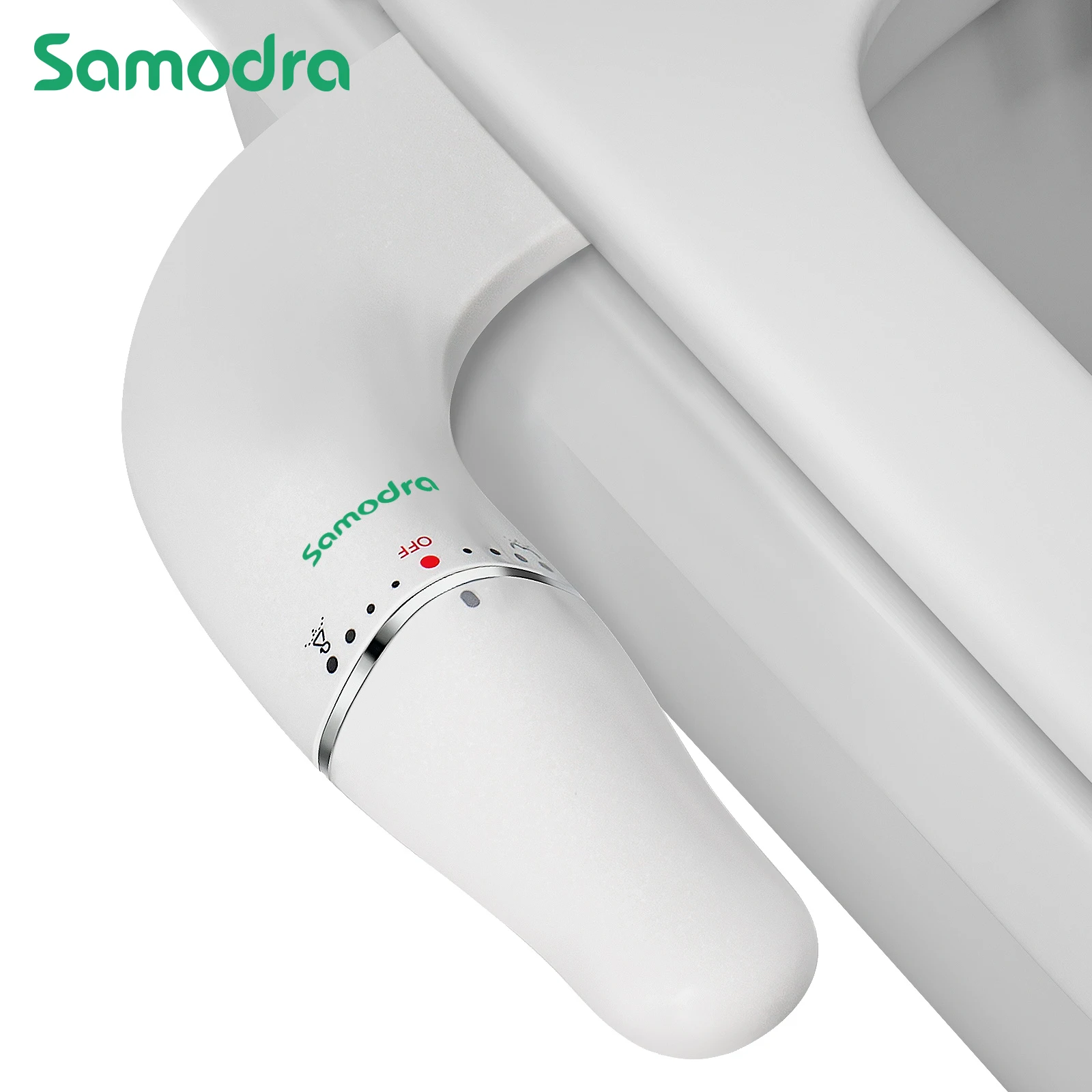 

SAMODRA Ultra Slim Bidet Attachment for Toilet Seat - Dual Nozzle, Adjustable Water Pressure, Non-Electric Ass Sprayer