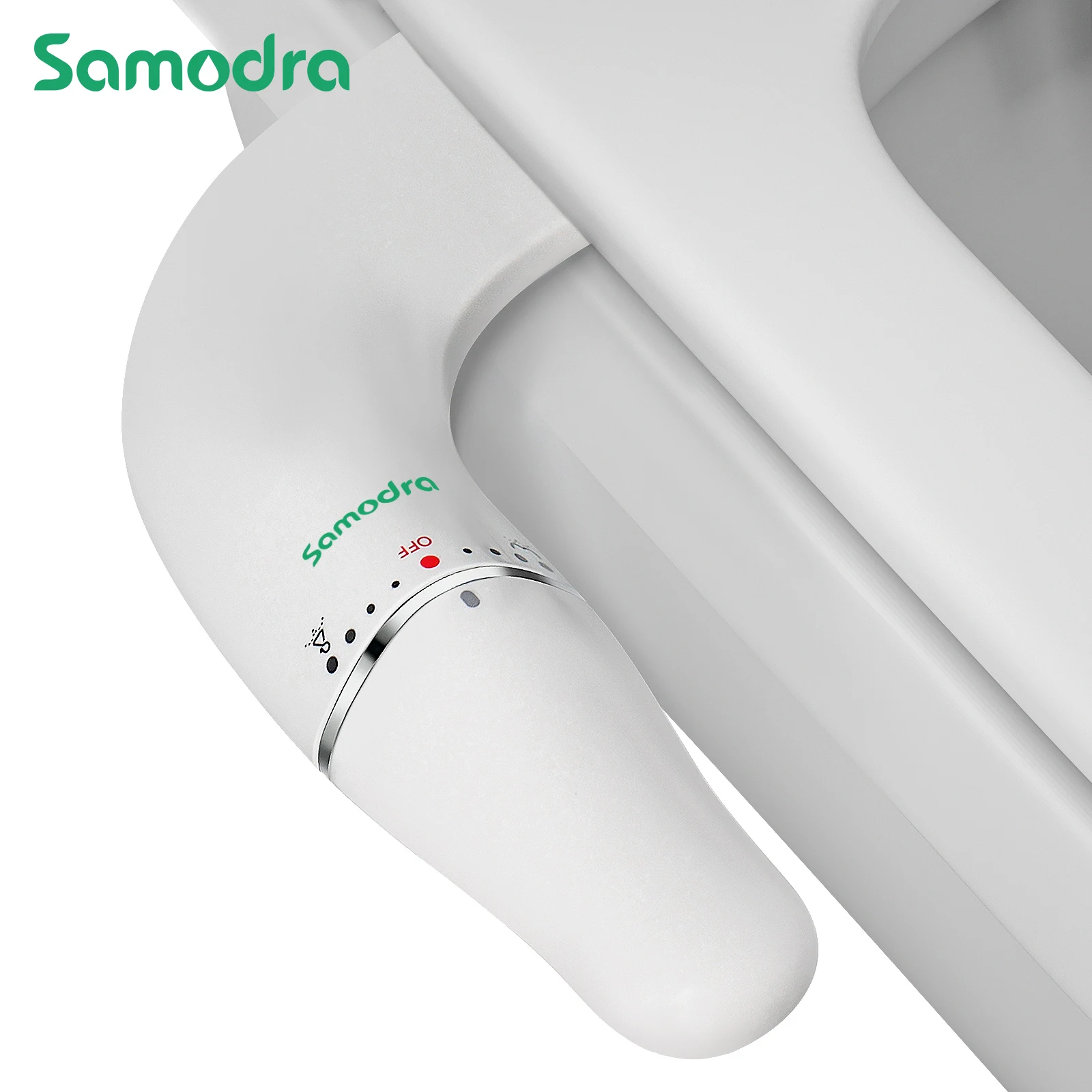 SAMODRA Ultra Slim Bidet Attachment for Toilet Seat - Dual Nozzle,  Adjustable Water Pressure, Non-Electric Ass Sprayer