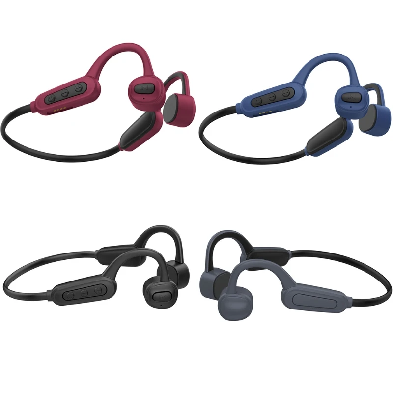 

157D Bone Conduction Headphones 5.1 with Mic, Lightweight, Open-Ear Wireless Sweatproof for Running Hiking Driving Bicycling