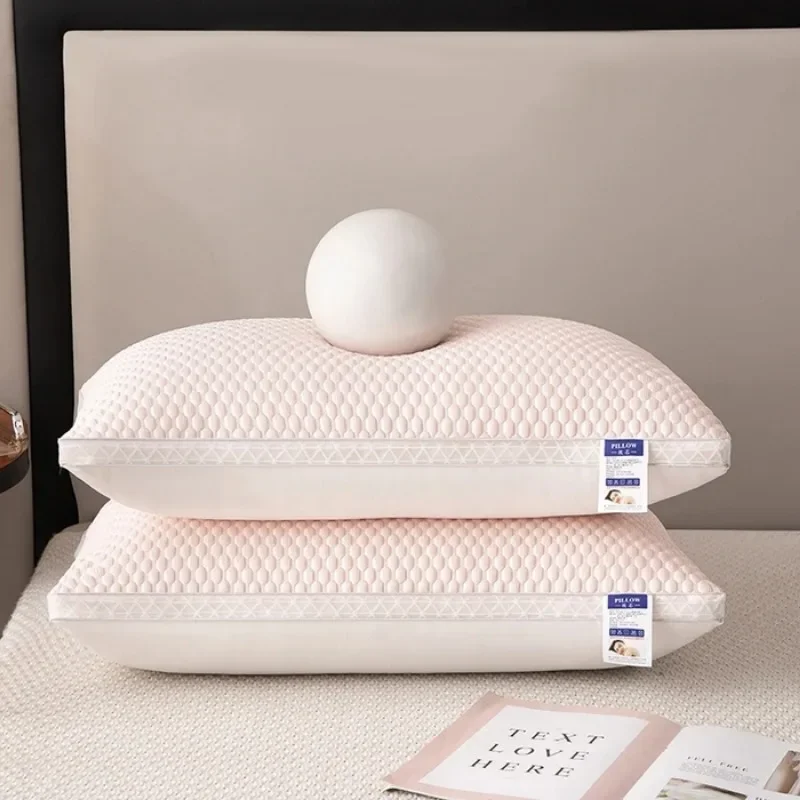 2025 new summer feather silk pillow cool Doudou ice silk pillow breathable mesh edge three-dimensional pillow core 5