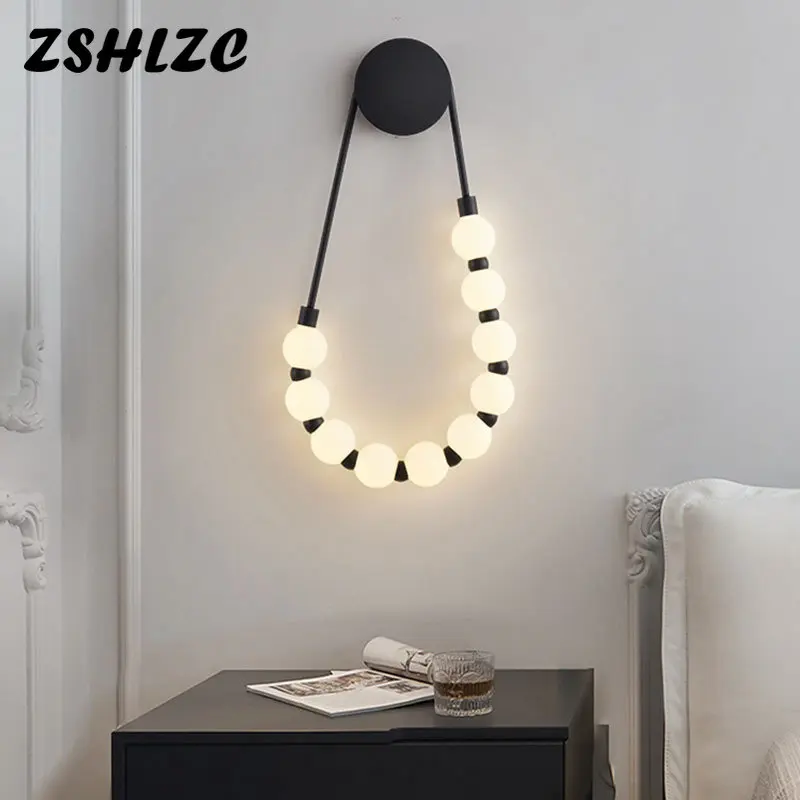 

Nordic Sconce Wall Lamp Indoor Home Decor Wall Light Modern Living room Bedroom Dining room Kitchen Wall Led Light Fixture Black